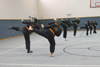 Gonzales students working on basic kicks